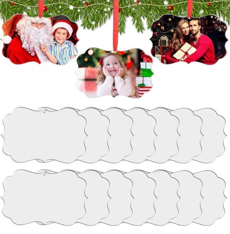 lot 23910 image: Jetec 15 Pcs Christmas Sublimation Ornament Blank 4.3 x 2.8