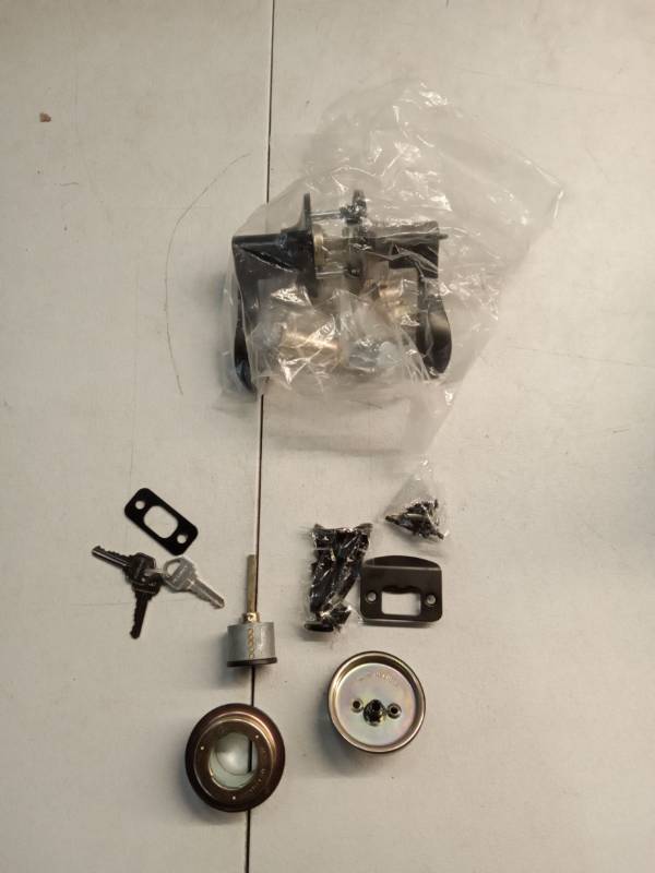 lot 8304 image: Naples Aged Bronze Combo Pack with Single Cylinder Deadbolt (Missing One Key)