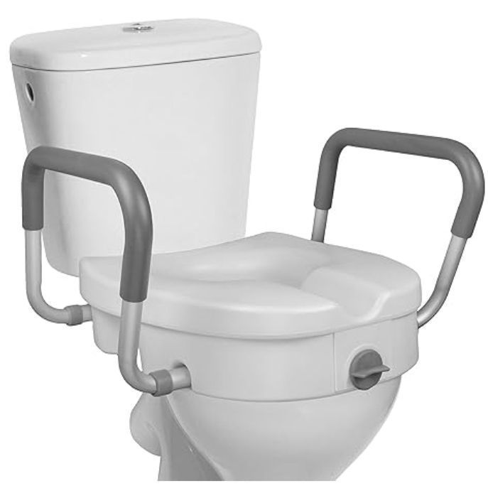 lot 8873 image: Toilet Safety Rail with Elevated Seat