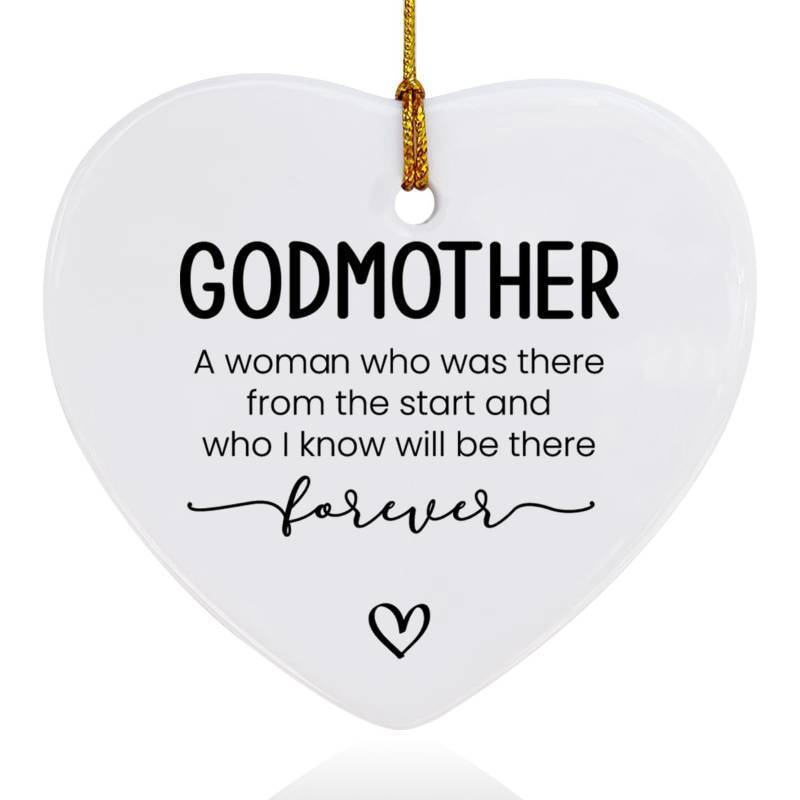 lot 23979 image: Godmother Ornaments Keepsake Gifts from Goddaughter Godson Godchild, A Women Who was There from The Start, Birthday Christmas Mothers Day Pregnancy Announcement Plaque Sign Gifts for Godmother to Be