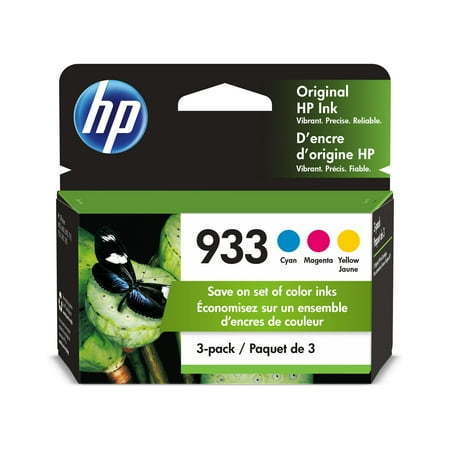 lot 30811 image: HP 933 3-pack CyanMagentaYellow Original Ink Cartridges  Per cartridge 330 - Retail $37