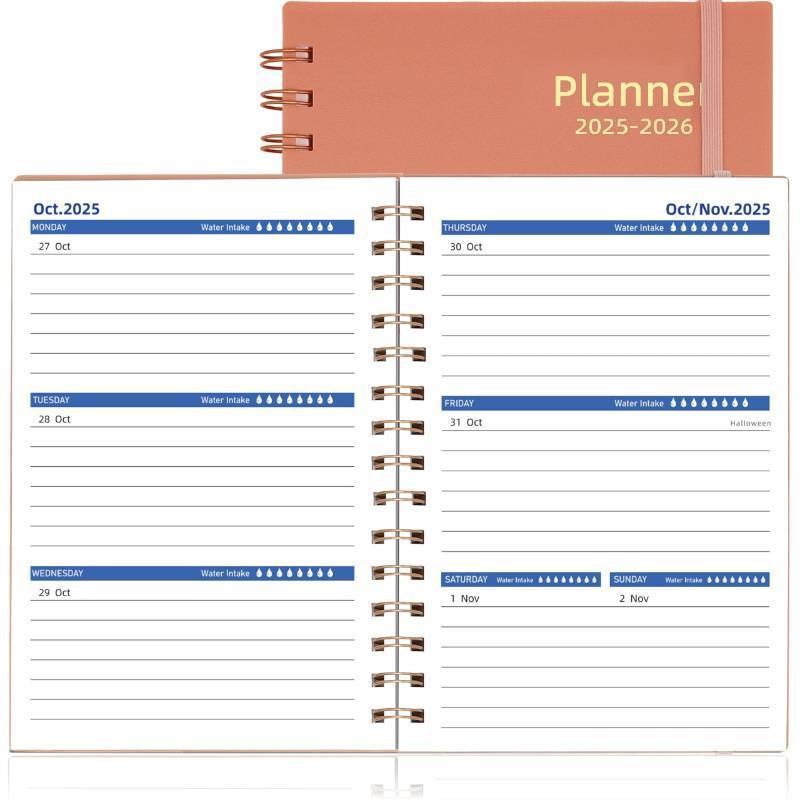 lot 60 image: Day Planner 2025-2026, Weekly & Monthly Planner from Jul 2025-Dec 2026, 18 Month Calendar Planner, Agenda 2025 with Tabs, A5 Size, Pink