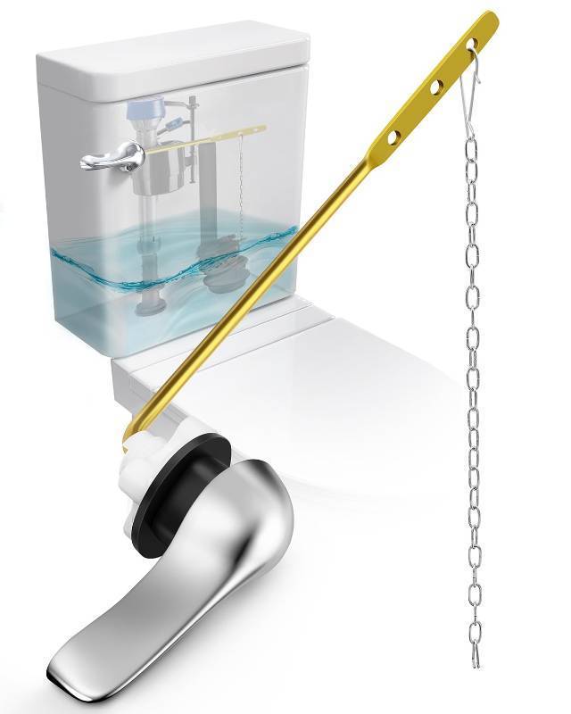 lot 68 image: Toilet Handle Replacement Kit Universal - Front-Mount Toilet Handle Tank Flush Lever with Stainless Steel Flapper Chain, Compatible with Gerber, American, Standard, Kohler, TOTO