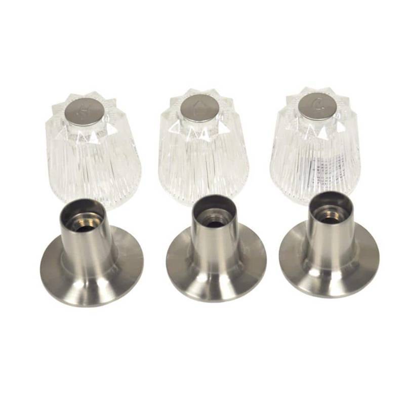 lot 30842 image: Danco 9D00081430 Brushed Nickel Acrylic Tub & Shower with 3-Handle Remodeling Trim