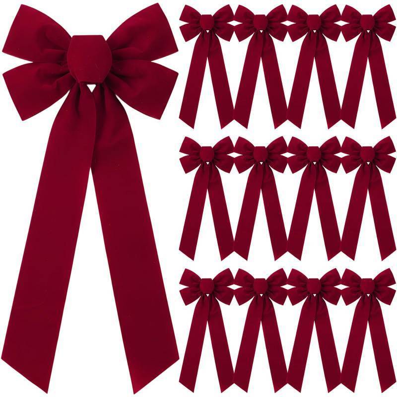 lot 31665 image: Crowye 12 Pcs Large LED Bow Decorations