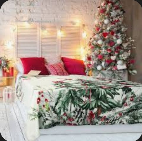lot 16452 image: Christmas Bow Throw Pillow Bed Sofa Couch Decor
