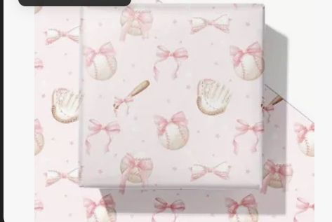 lot 16455 image: SaringSwoon Pink Baseball Wrapping Paper&nbsp