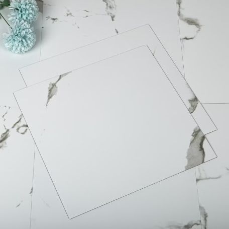 lot 30876 image: Lxcreat White Marble Vinyl Flooring, Peel and Stick Floor Tile Waterproof, Peel and Stick Flooring for Bathroom Kitchen, 12 x 12
