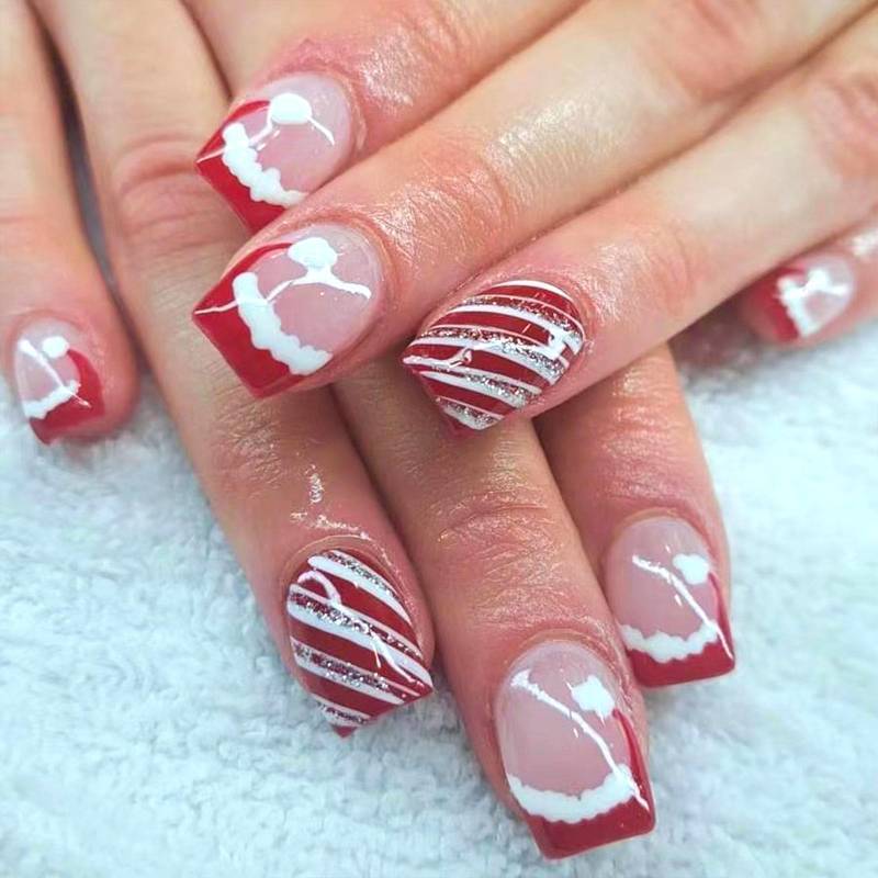 lot 31699 image: Christmas Nails Press ons- 24Pcs