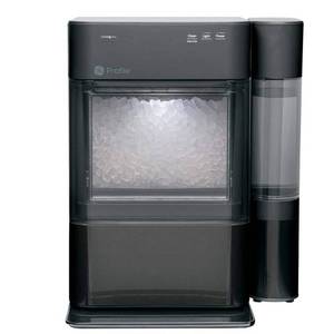 GE Profile 24lb Opal 2.0 Nugget Countertop Ice Maker With Side Tank Black: Stainless Steel, 38lb Daily Production, 3lb Storage - Retail: $399