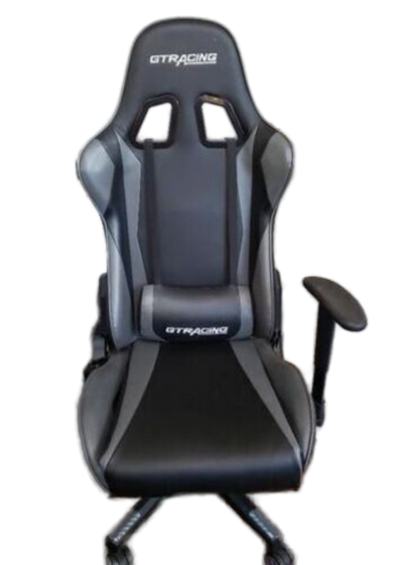 lot 30931 image: Fabric Adjustable Height Reclining Gaming Office Chair with Footrest, Black,gray - Retail $180