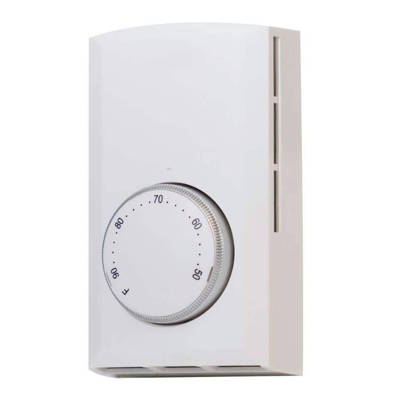 lot 30357 image: Single-pole 22 Amp Line Voltage 120240208-volt Mechanical Wall-mount Non-programmable Thermostat in White