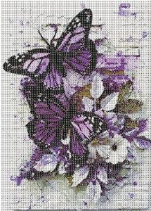 lot 4313 image: 4 Pack Diamond Butterfly DIY Painting Set 12x16in