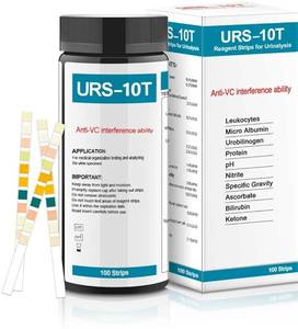 lot 4333 image: Urine Test Strips URS 10-in-1,10 Parameters UTI Test Strips,Ketone Test Strips,Urine Test Strips for Nitrite, Bilirubin, pH, Protein,UTI, More,100 CT Urine Test Strips for Urinalysis. - Retail $0