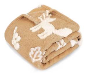 lot 9481 image: Baby Blanket Woodland Fox Design (30 x 40 Inch, Khaki)