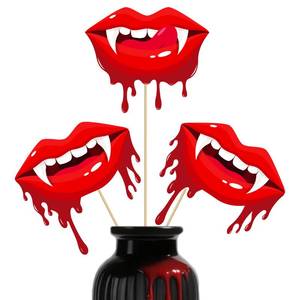 lot 9506 image: 3 Sets of 16pcs Halloween Have a Bite Party Centerpiece Sticks