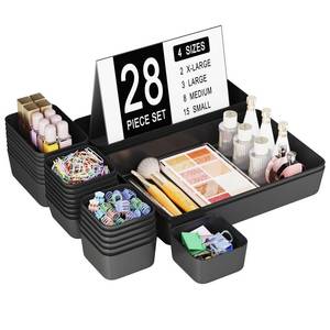 lot 10019 image: Plastic Drawer Organizers, 28 PCS Drawer Organizer Bins