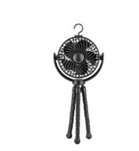 lot 16753 image: TRIPOD FAN 4 in. Personal Octopus Clip on Rechargeable Fan in Black