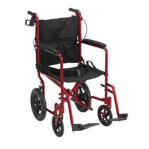lot 2674 image: TransportWheelchairTransport Chairs Product Description Expedition X-Light Red TransChair,1ea - Retail $140