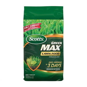 lot 2706 image: Scotts Green Max Lawn Fertilizer 10 000 sq. ft. 33.33 lbs. - Retail $54