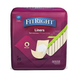 lot 2710 image: Pack of 4 ,FitRight Incontinence Adult Liners  20 ct  Extra Absorbency - Retail $60