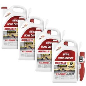 lot 2712 image: Ortho Home Defense Insect Killer for Indoor & Perimeter2 With Comfort Wand, Kills Ants, Cockroaches, Spiders, Fleas & Ticks, Odor Free, 1.1 gal., Pack of 3 - Retail $50