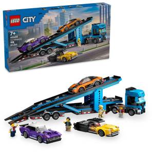 lot 4304 image: LEGO City Car Transporter Truck with Sports Cars Building Toy Set (PARTIALLY BUILT. MAY BE MISSING PIECES)