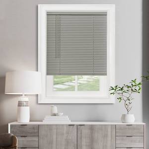 lot 4336 image: Cordless Light Filtering Mini Blind - 26 Inch Width, 64 Inch Length, 1 Slat Size - Grey