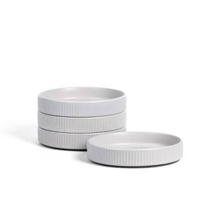lot 4343 image: Stone Lain Haven Modern Stoneware 4 Piece Pasta Bowls Sets, Dish Set for 4, Reactive Glaze Grey