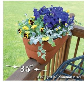 lot 15053 image: EMSCO Group Bloomers Rail Picker Self-Watering Rail Planter Grow Box  24 Weatherproof Resin Planter