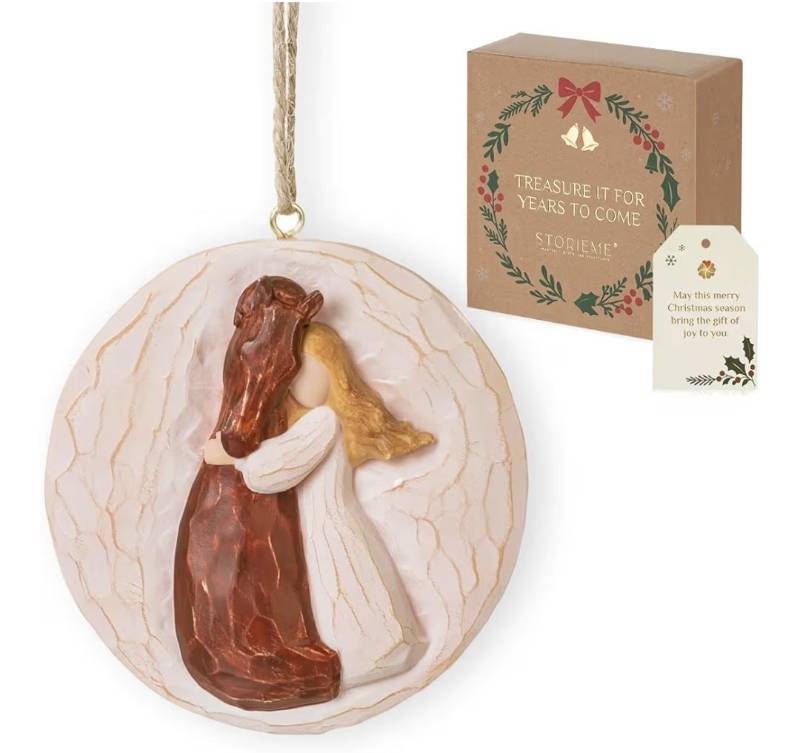 lot 23570 image: 2 Count 2025 Horse Christmas Ornament Just A Girl Who Loves Horse 3D Resin Ornament for Christmas Tree for Women Teenage Girls Equestrian Horses Lover