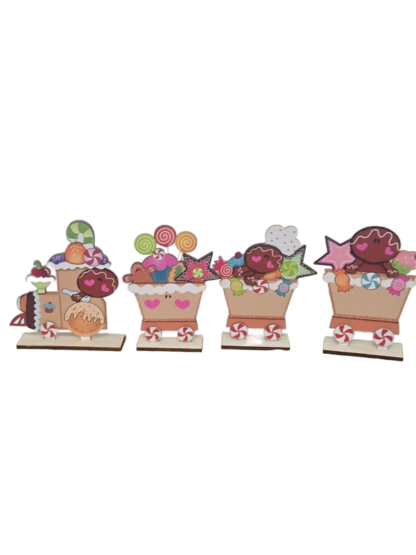 lot 23573 image: 4 Pcs Gingerbread Christmas Decorations
