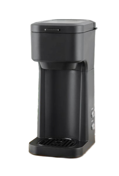 lot 504 image: Mainstays Black Matte Single Serve Coffee Maker WORKS