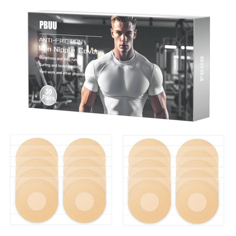 lot 7091 image: Running Nipple Covers for Men No Show Protection Men- 2 Pack