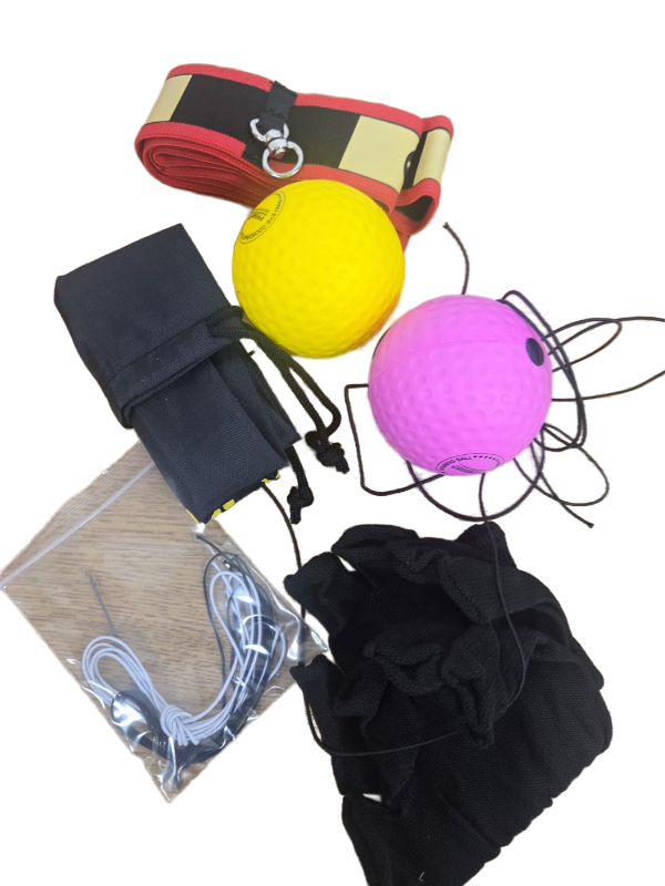 lot 9058 image: Boxing Reflex Ball for Kids, 2 Levels Boxing Ball with 2 Adjustable Headbands and 1 Pair Gloves
