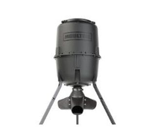 lot 2725 image: Moultrie 250 Lb. Gravity Deer Feeder - Tripod Game Feeder - Easy Conversion Adapter - Protein Pellet Ready - Rugged No-Power Setup for Deer Management - Retail $160