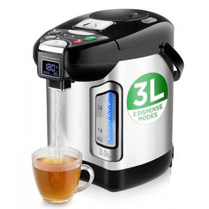 lot 2735 image: NutriChef Digital Water Boiler and Warmer - 3L3.17 Qt Stainless Electric Hot Water Dispenser w LCD Display- Retail $94