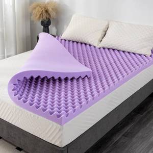 lot 2739 image: 2 Inch Egg Crate Cal King Memory Foam Mattress Topper, Cooling Gel Infused Foam Mattress Topper- Retail $80