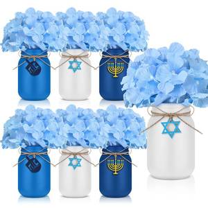 lot 4361 image: 6 Pack Hanukkah Mason Jars