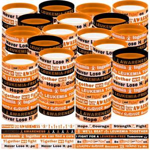 lot 4373 image: 200 Pcs Leukemia Awareness Bracelets- Orange