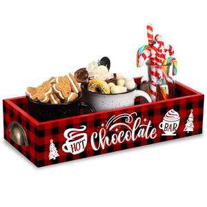 lot 4386 image: Christmas Hot Cocoa Bar Wood Storage Box