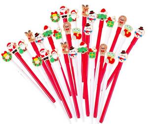 lot 9509 image: 30pcs Christmas Shape Gel Ink Writing Pens 0.5 mm Black Ink