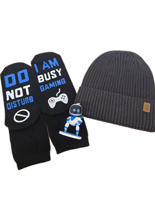 lot 9543 image: Gaming Gift Set - Beanie, Socks and Astro Bot Figure