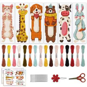 lot 9550 image: 6PCS Cross Stitch Bookmark Kit for Beginners