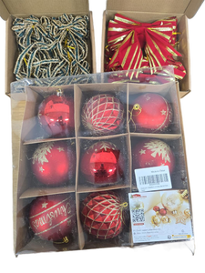 lot 10033 image: Holiday Ornament and Bow Collection Set