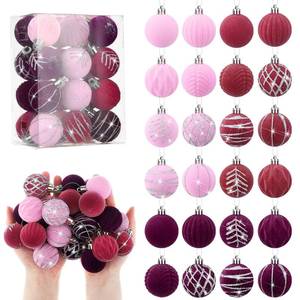 lot 10037 image: 2 Sets of Namalu Lavender 24 Pcs 1.57 Inches Velvet Ornaments