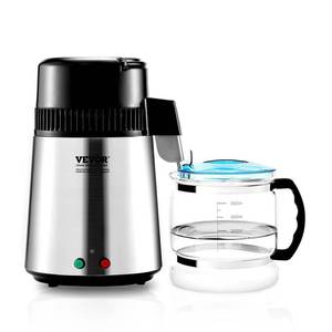 lot 15069 image: VEVOR Water Distiller, 4L1.1 Gallon Pure Water Purifier Filter for Home Countertop, 750W Distilled Water Maker, Stainless Steel Interior Distiller Water Making Machine to Make Clean Water, Silver - Retail $90