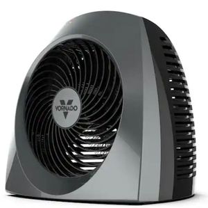 lot 16762 image: VH240 1500-Watt Gray Indoor Electric Fan Space Heater with Adjustable Thermostat , 3-Heat Settings, Safety Features - Retail $80