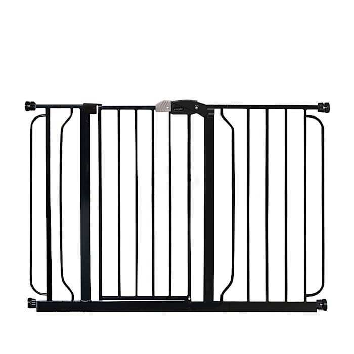 lot 2131 image: Regalo Extra Wide Easy Step Metal Walk Through Baby Gate - Black - Retail $54