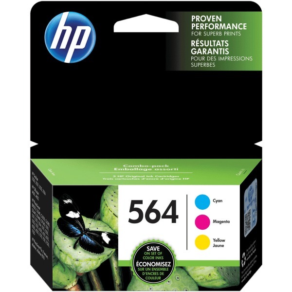 lot 30682 image: HP 564 3-pack CyanMagentaYellow Original Ink Cartridges  Per cartridge 300 - Retail $57